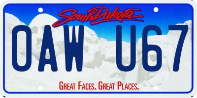SD license plate 0AWU67