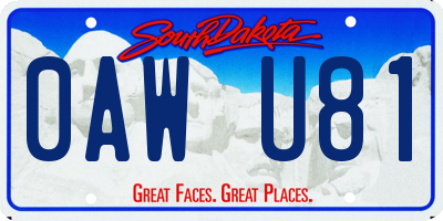 SD license plate 0AWU81