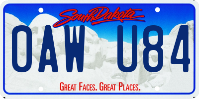 SD license plate 0AWU84