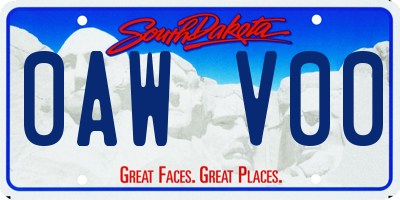 SD license plate 0AWV00