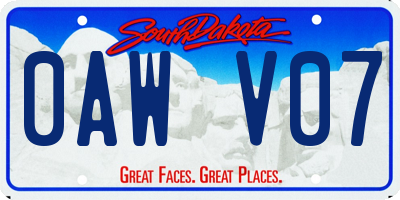 SD license plate 0AWV07