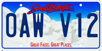 SD license plate 0AWV12