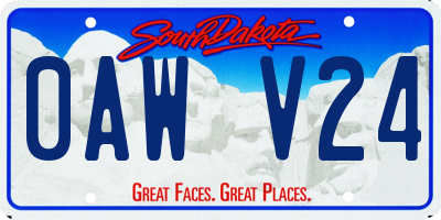 SD license plate 0AWV24