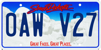 SD license plate 0AWV27