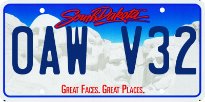 SD license plate 0AWV32