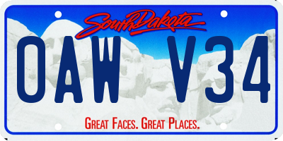 SD license plate 0AWV34