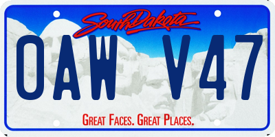 SD license plate 0AWV47