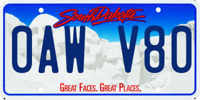 SD license plate 0AWV80