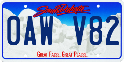 SD license plate 0AWV82