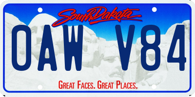 SD license plate 0AWV84
