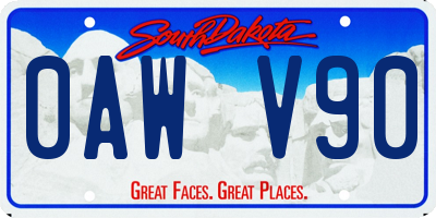 SD license plate 0AWV90