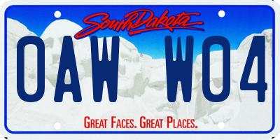 SD license plate 0AWW04