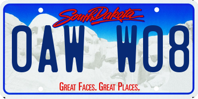 SD license plate 0AWW08