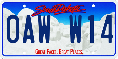 SD license plate 0AWW14