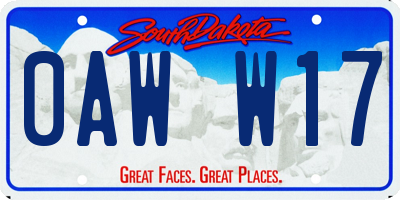 SD license plate 0AWW17