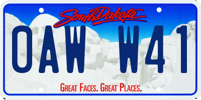 SD license plate 0AWW41