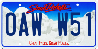 SD license plate 0AWW51