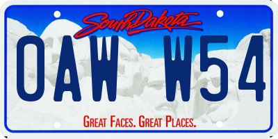 SD license plate 0AWW54