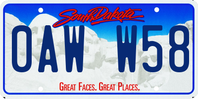 SD license plate 0AWW58