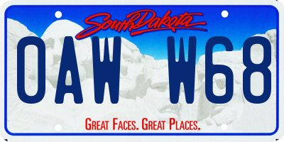 SD license plate 0AWW68