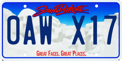 SD license plate 0AWX17