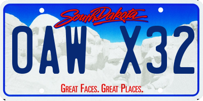 SD license plate 0AWX32