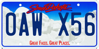 SD license plate 0AWX56