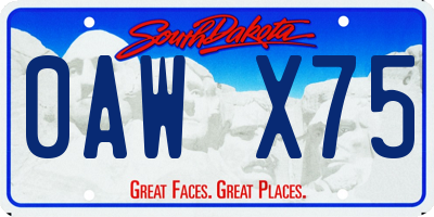 SD license plate 0AWX75