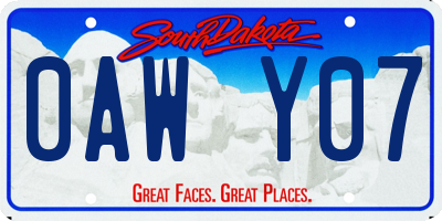 SD license plate 0AWY07