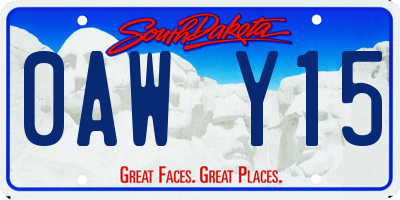 SD license plate 0AWY15