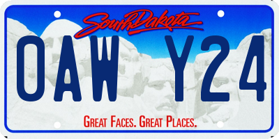 SD license plate 0AWY24
