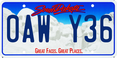 SD license plate 0AWY36