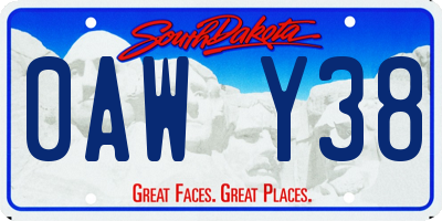 SD license plate 0AWY38