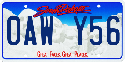 SD license plate 0AWY56