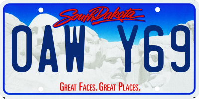 SD license plate 0AWY69