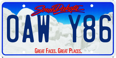 SD license plate 0AWY86