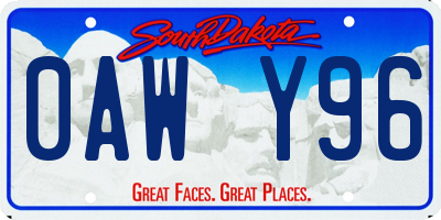 SD license plate 0AWY96