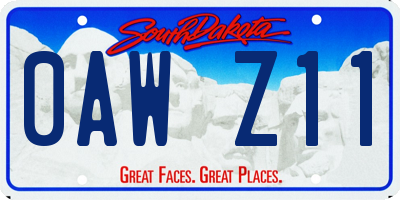 SD license plate 0AWZ11