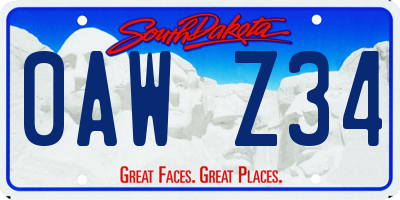 SD license plate 0AWZ34