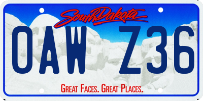 SD license plate 0AWZ36
