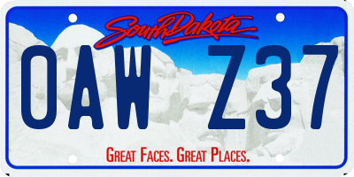 SD license plate 0AWZ37