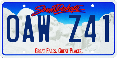 SD license plate 0AWZ41