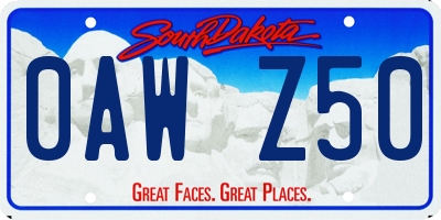 SD license plate 0AWZ50