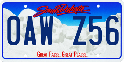 SD license plate 0AWZ56