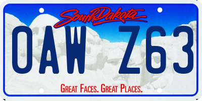 SD license plate 0AWZ63