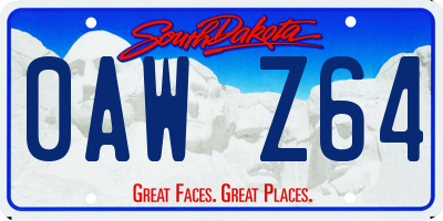 SD license plate 0AWZ64