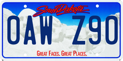 SD license plate 0AWZ90