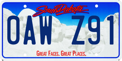 SD license plate 0AWZ91