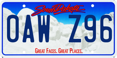 SD license plate 0AWZ96