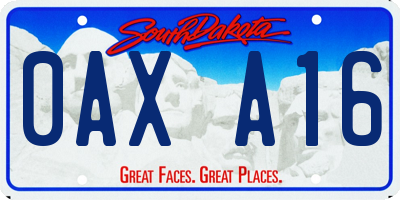 SD license plate 0AXA16